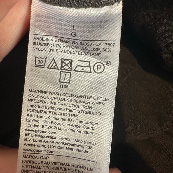 Gap High Rise Double Knit Wide-Leg Pants Black L - Picture 9 of 13